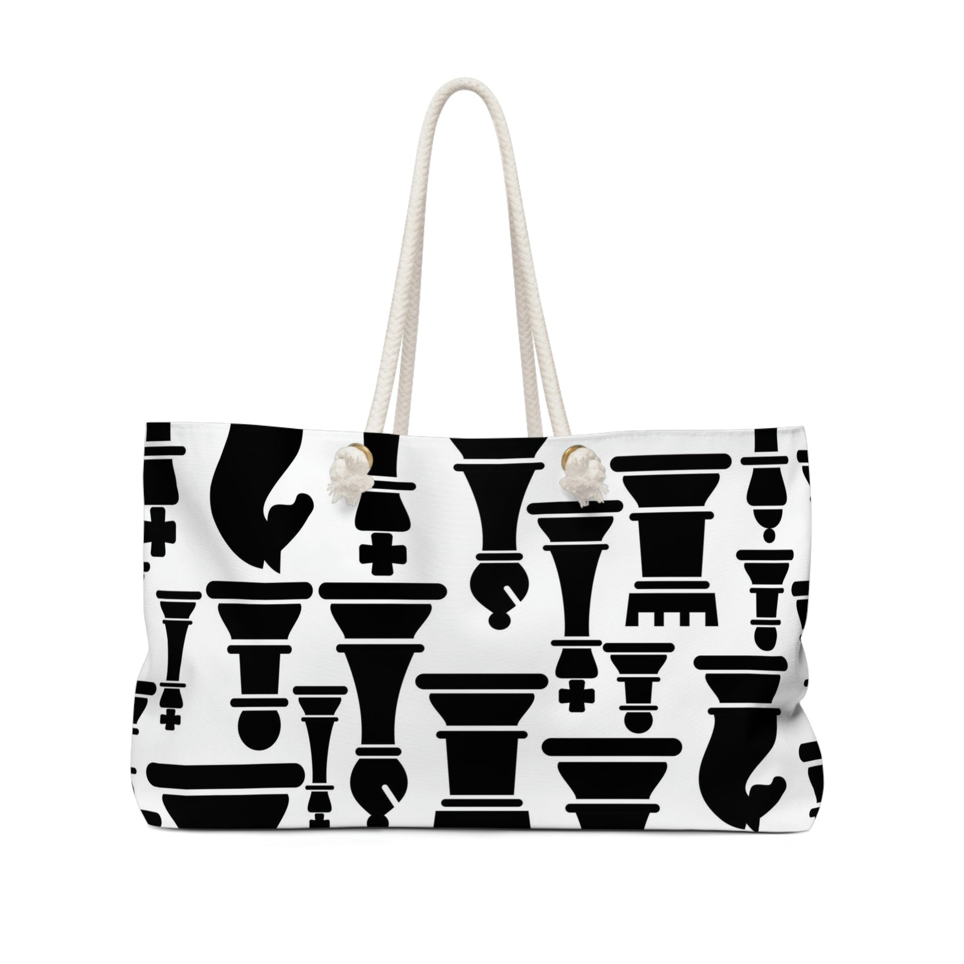 Weekender Tote Bag For Work/school/travel, Black And White Chess Print