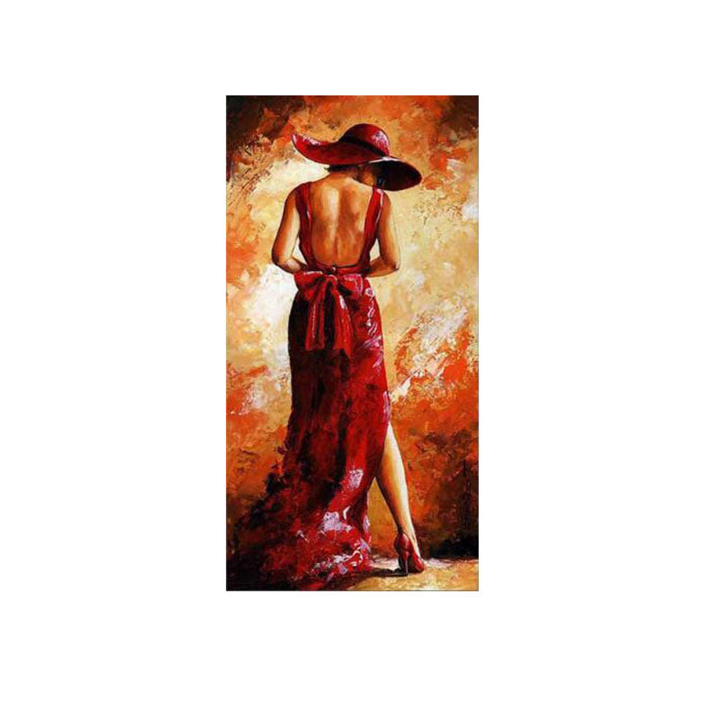 100% Hand Painted Abstract Oil Painting Wall Art Modern Women Picture Canvas Home Decor