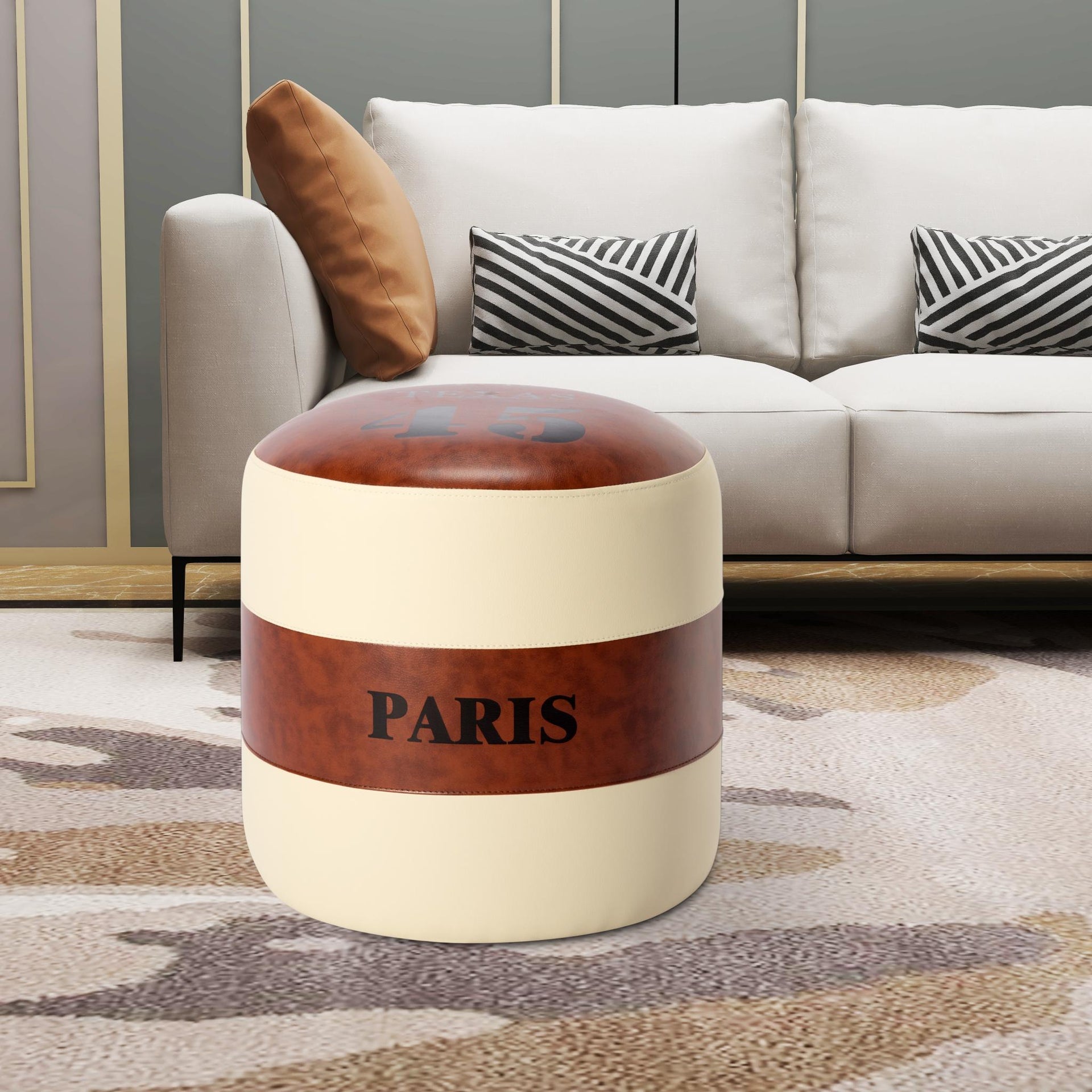 Paris 16.5' Round Ottoman Use As An Extra Seat, Or A Place To Kick Up Your Feet, Ottoman Is A Great Addition To The Office.