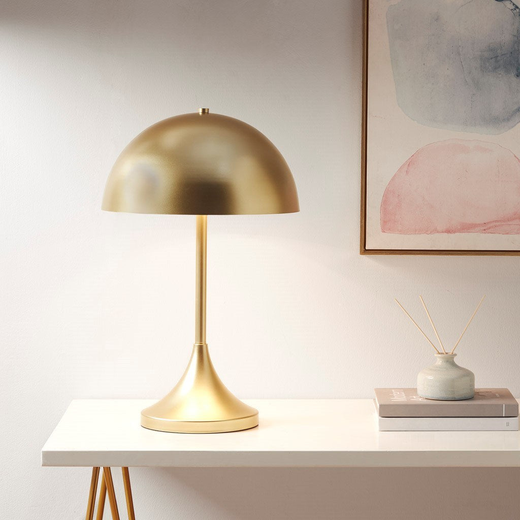 Dome-Shaped 2-Light Sophisticated Art Deco Metal Table Lamp for Office