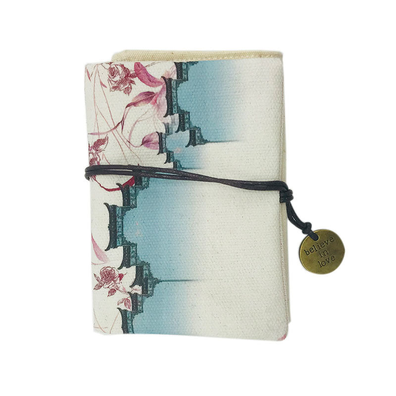 Painted Business Card Holder Chinese Vintage Building Credit Card Name Card Pocket Organizer