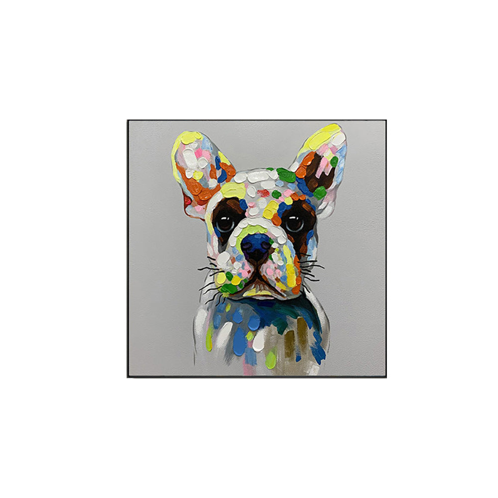 100% Hand Painted Cool Dog Canvas Oil Paintings Wall Art Home Decoration for Living Room Home Animals Decor for Kids Room