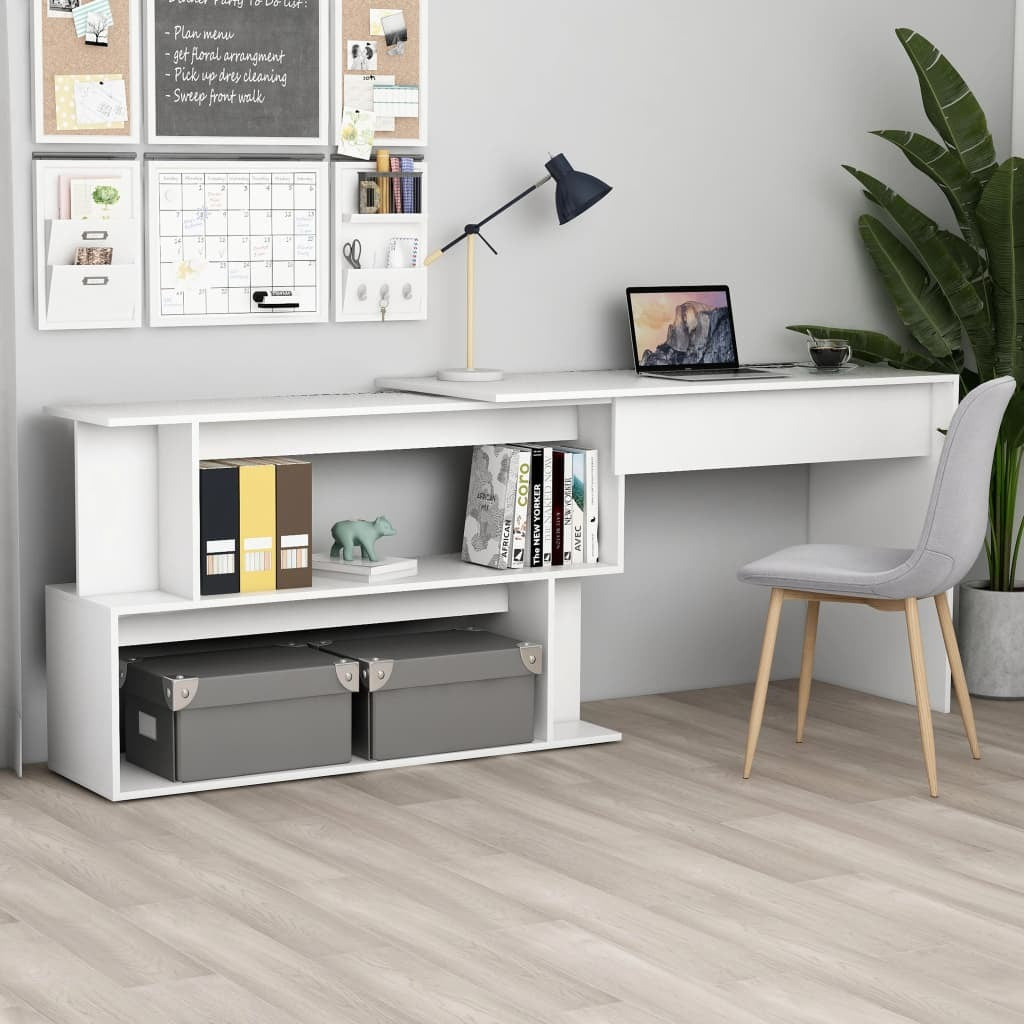 Corner Desk White 78.7"x19.7"x29.9" Engineered Wood