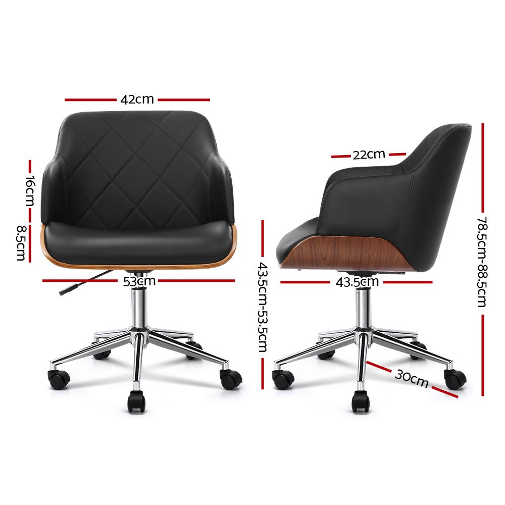 Artiss Wooden Office Chair Computer PU Leather Desk Chairs Executive