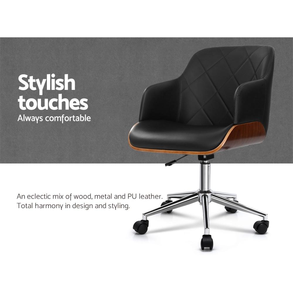 Artiss Wooden Office Chair Computer PU Leather Desk Chairs Executive