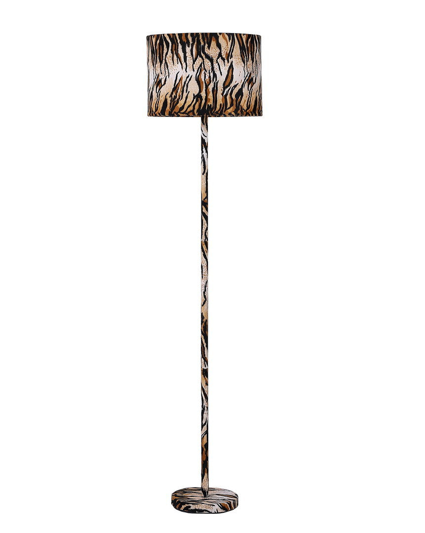 59" Faux Suede Tiger Print Floor Lamp