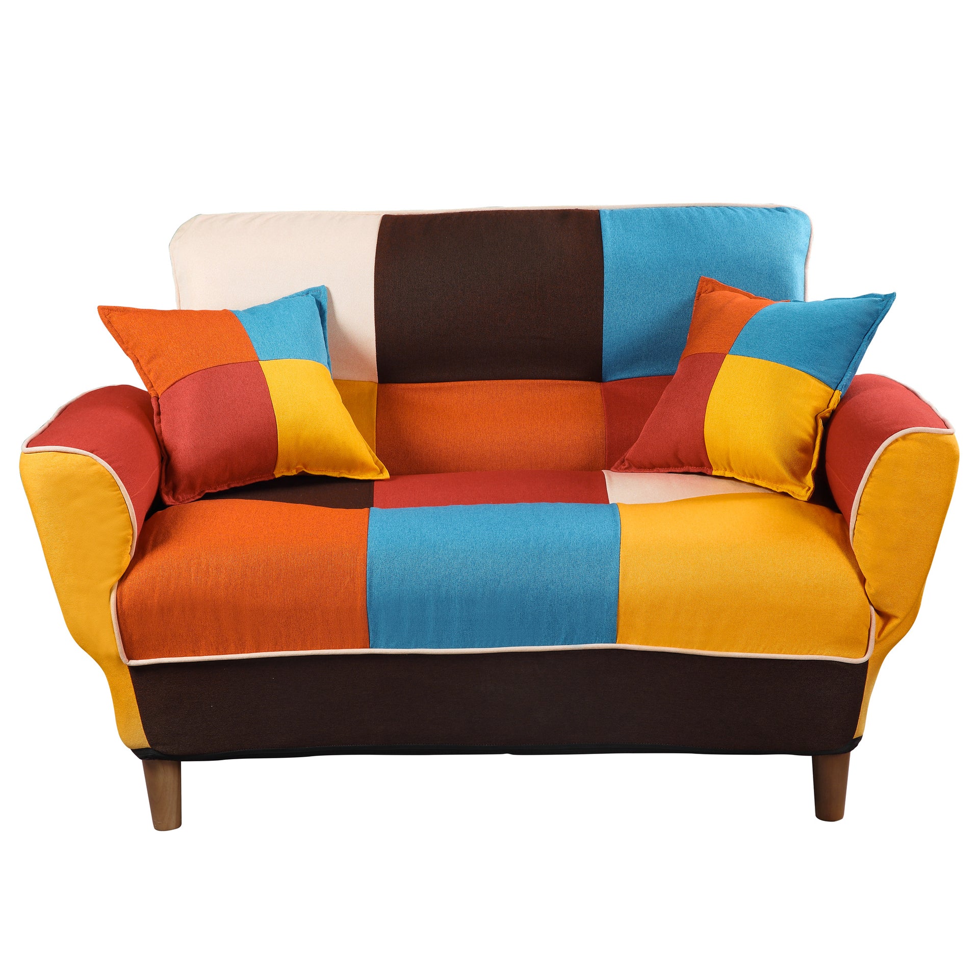 [VIDEO provided] Small Space Colorful Sleeper Sofa; Solid Wood Legs