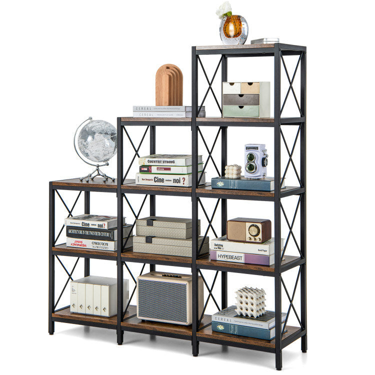 9 Cubes Bookcase with Carbon Steel Frame for Home Office