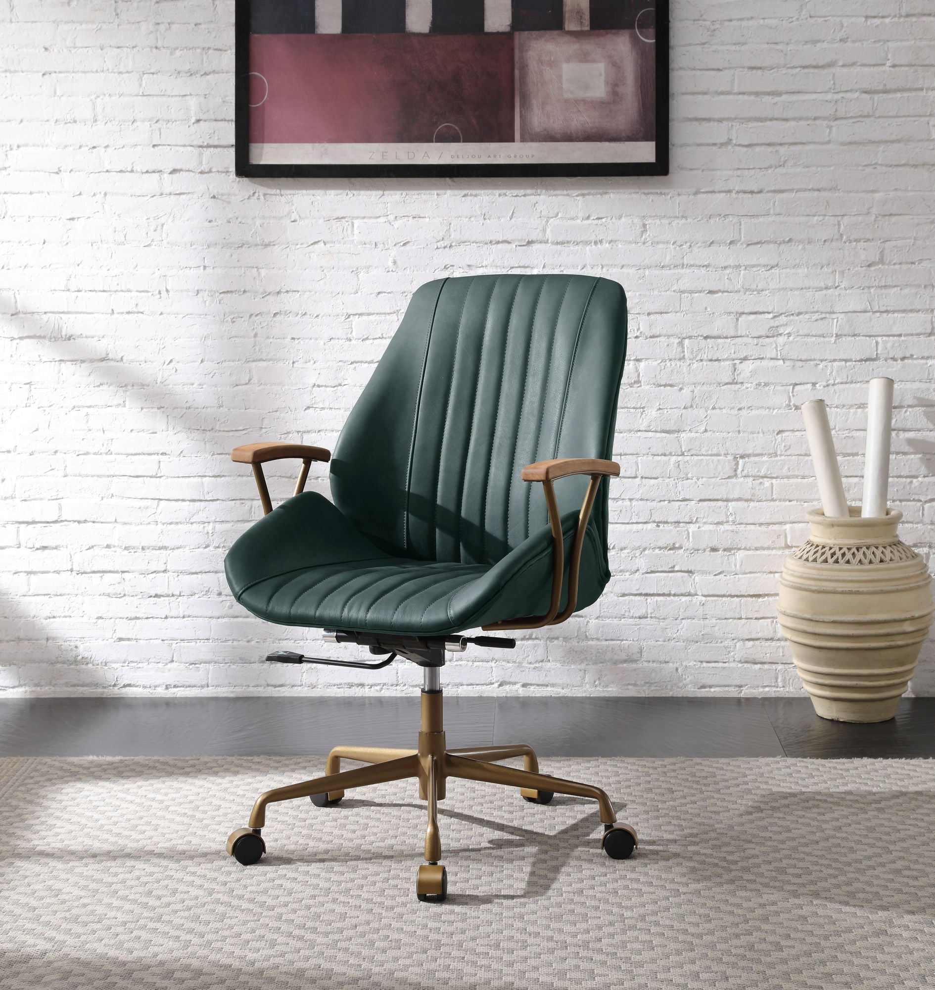 Hamilton Office Chair in Dark Green Finish 93240
