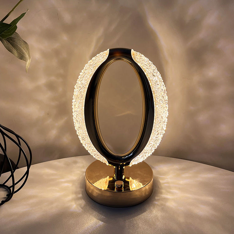 LED Desk Lamp Atmosphere Lamp Touching Control Bedside Lamp Night Light Suitable For Home Office Dimmable Desk Lamp With USB Charging Port Acrylic Crystal Modern Luxury Rechargeable Table Lamp