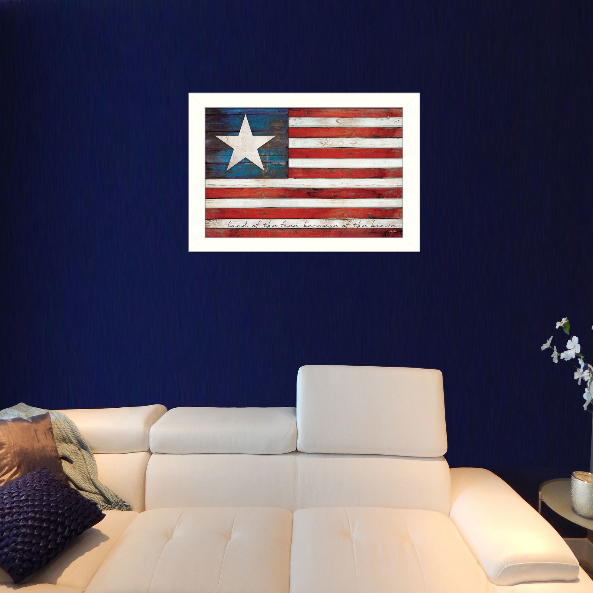 "Land of the Free" By Marla Rae, Printed Wall Art, Ready To Hang Framed Poster, White Frame