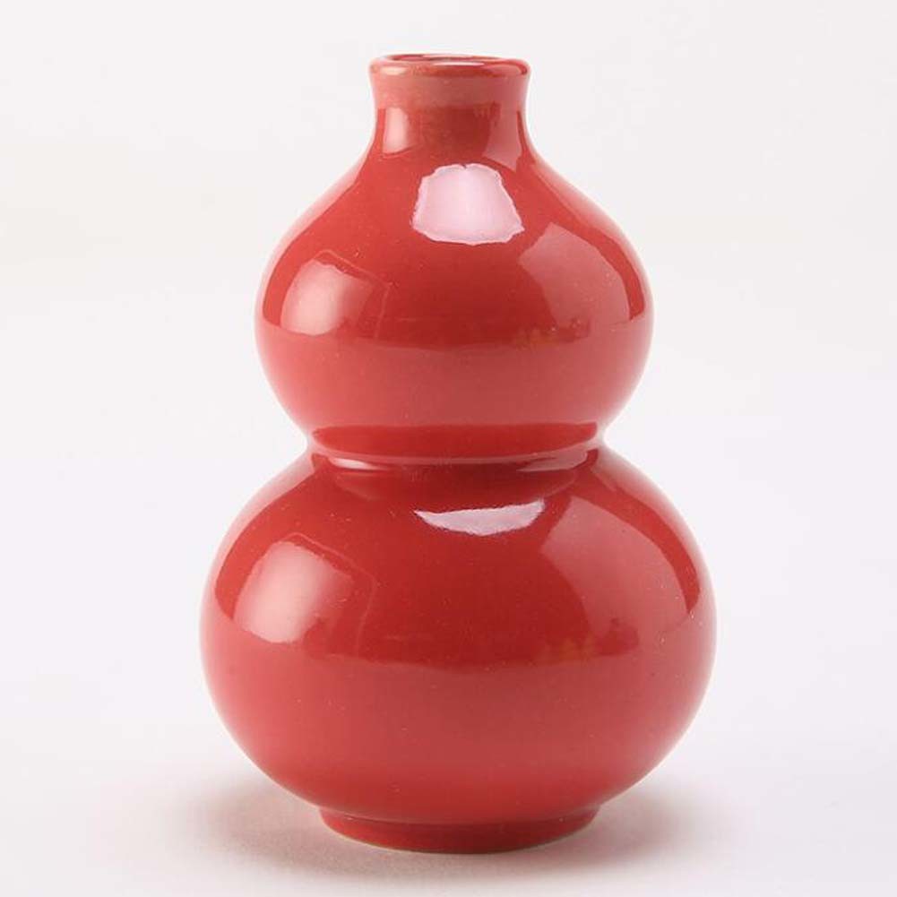 3.4oz Red Small Wine Jug Gourd Ceramic White Wine Jar Antique Style Empty Flask Flagon