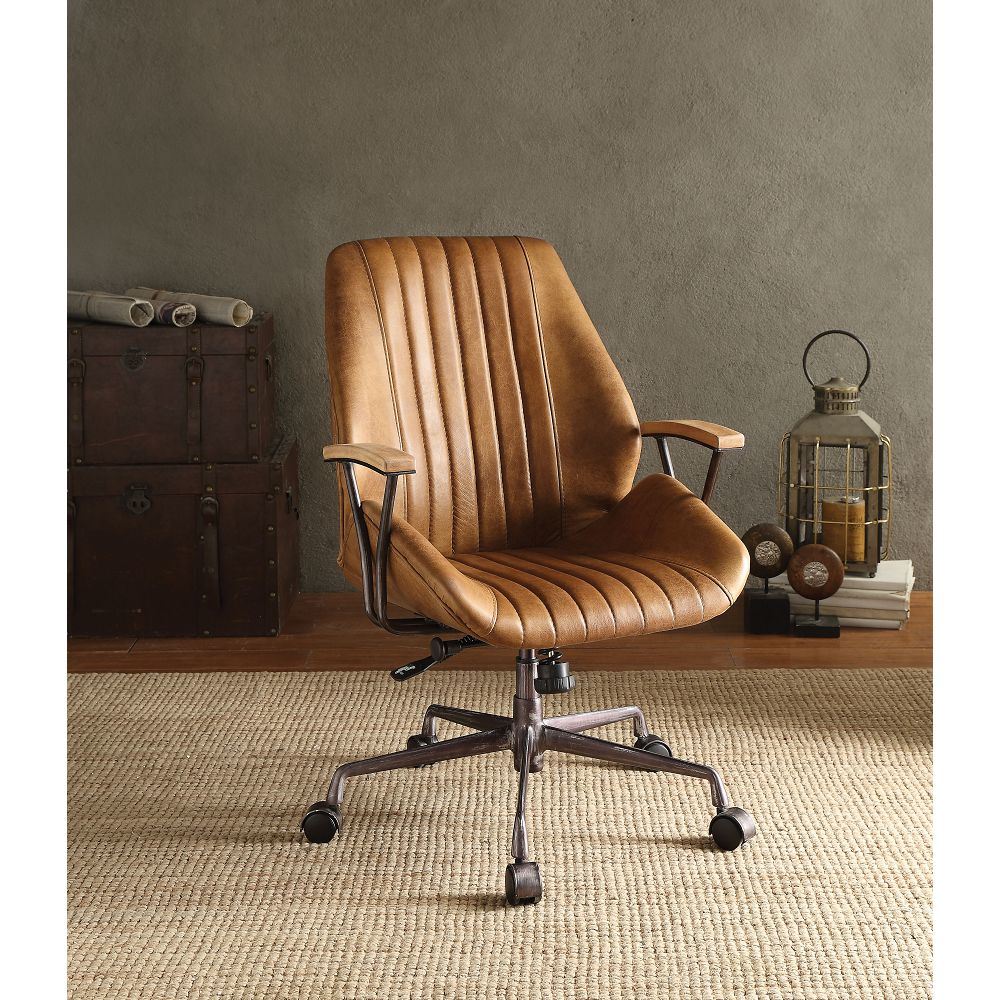 Hamilton Office Chair in Coffee Top Grain Leather