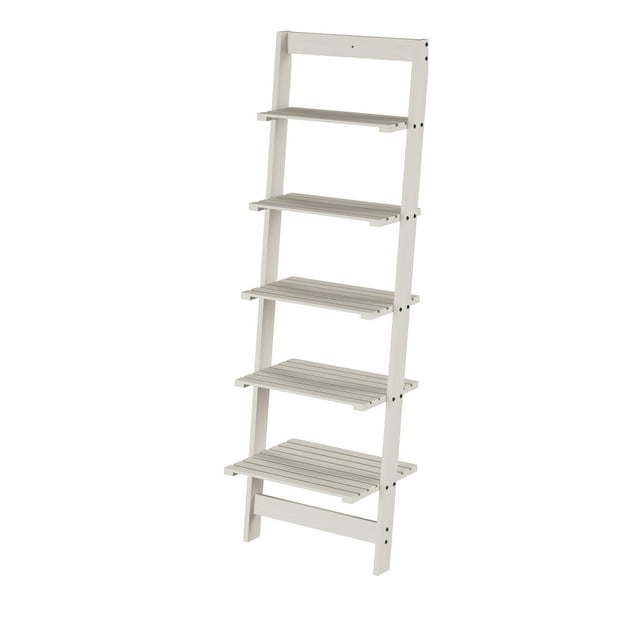 5-Tier Ladder Style and Decorative Wooden Bookshelf