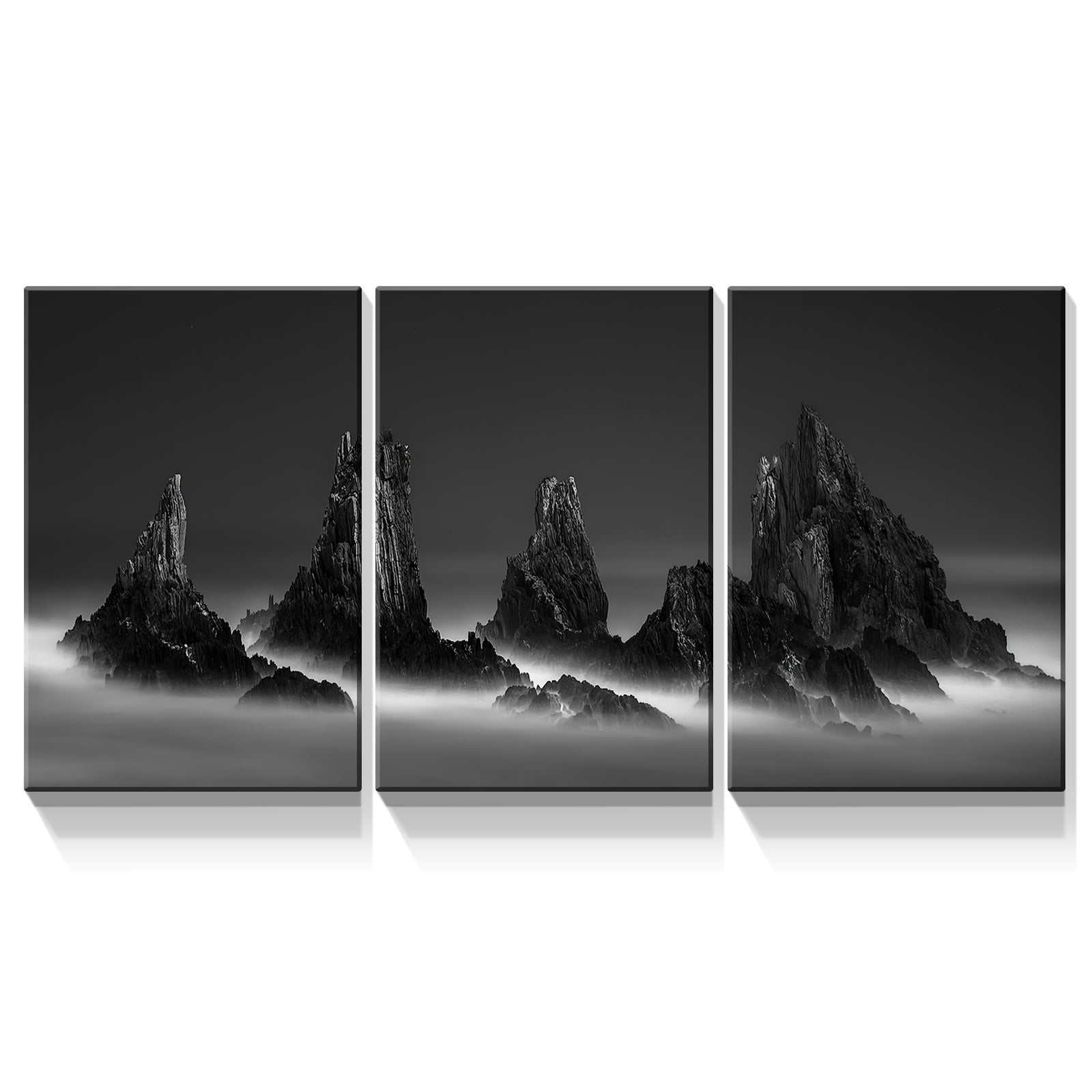 3 Panels Framed Mountain View Canvas Wall Art Decor,3 Pieces Mordern Canvas Decoration Painting