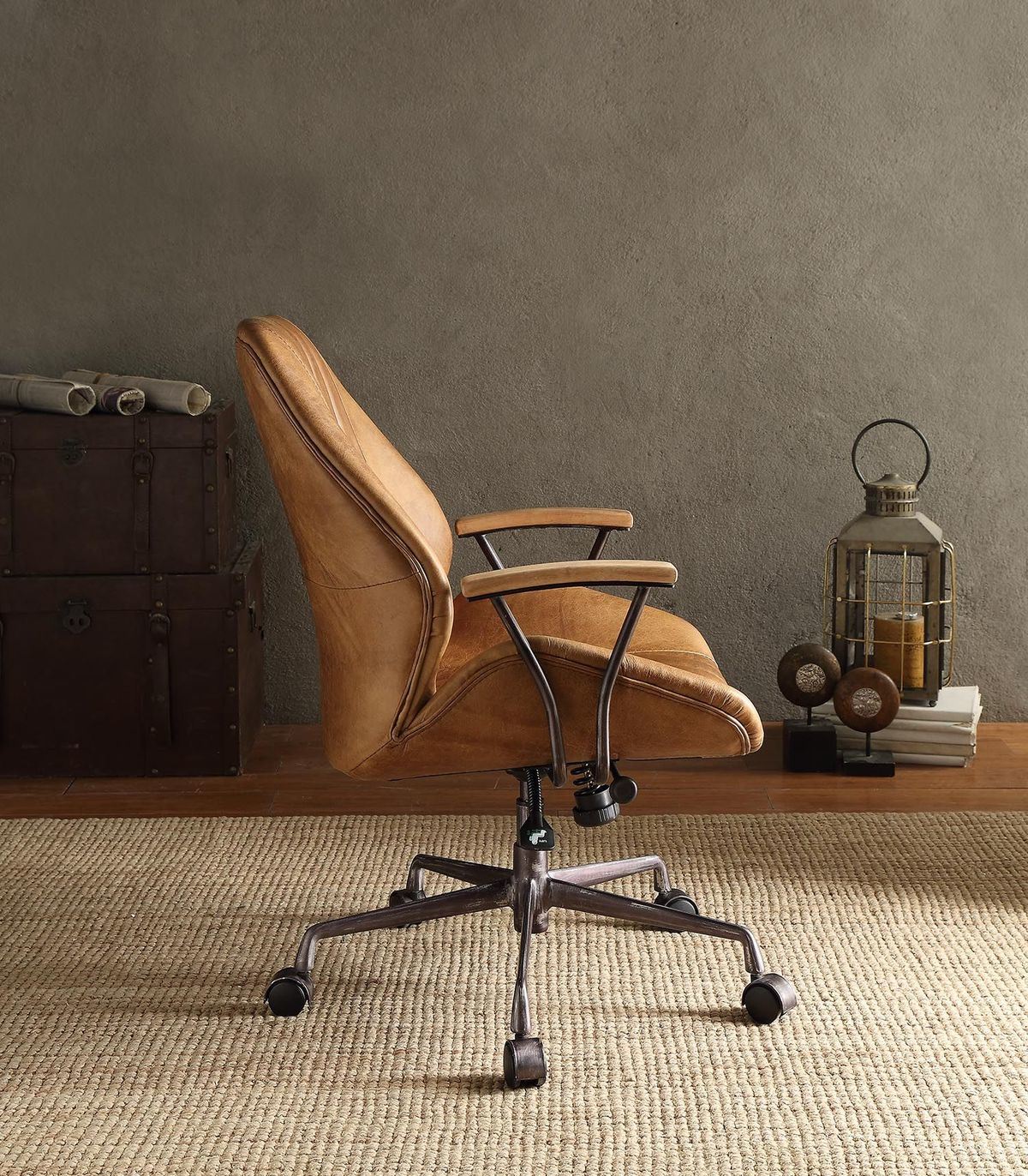 Hamilton Office Chair in Coffee Top Grain Leather