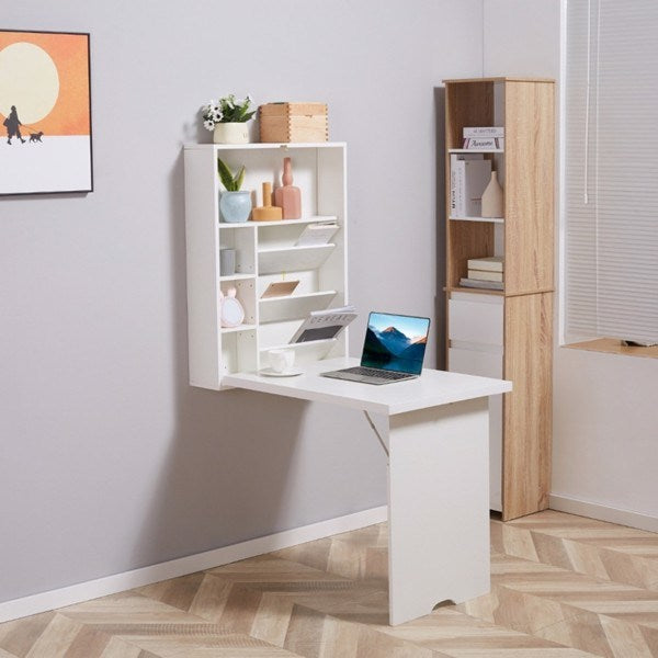 Wall Mount Desk Cabinet-White