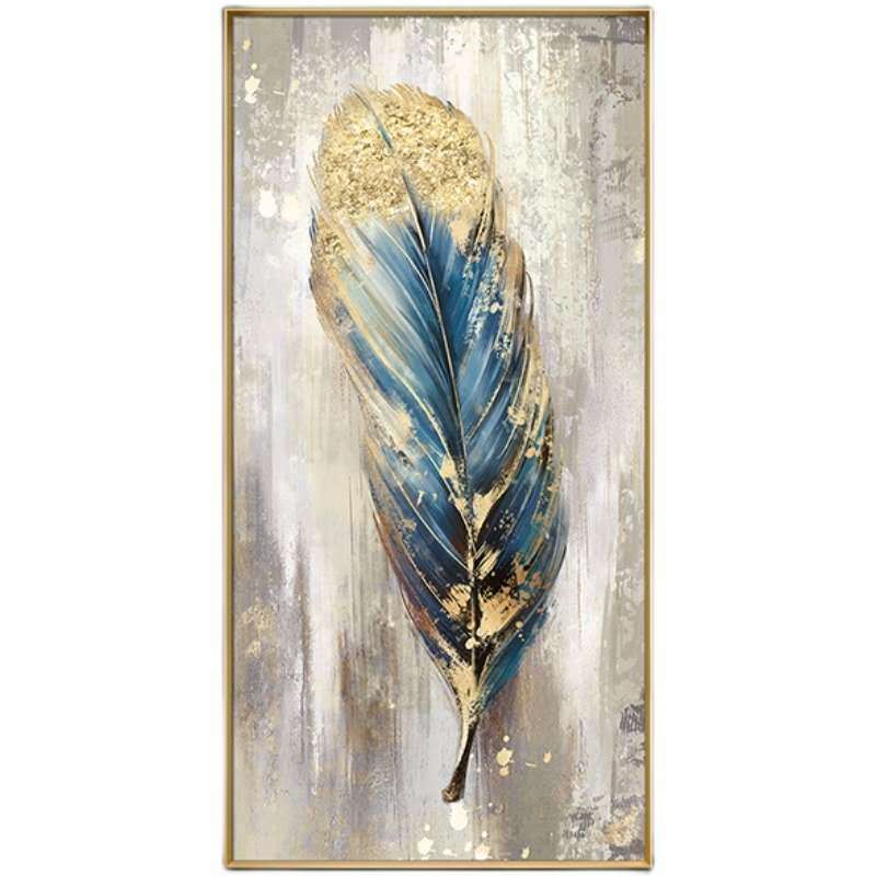 Large Feather White Gold Abstract Oil Painting Hand Painted Paintings Wall Art Home Decor Picture Modern Oil Painting On Canvas