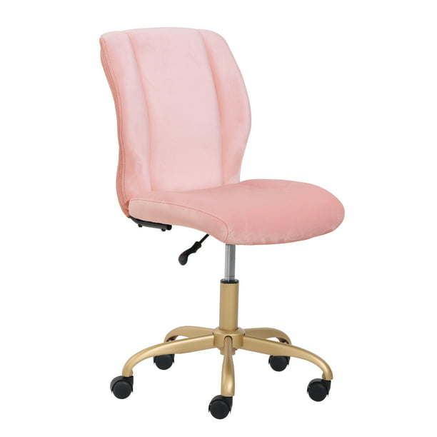 Plush Velvet Office Chair, Pearl Blush