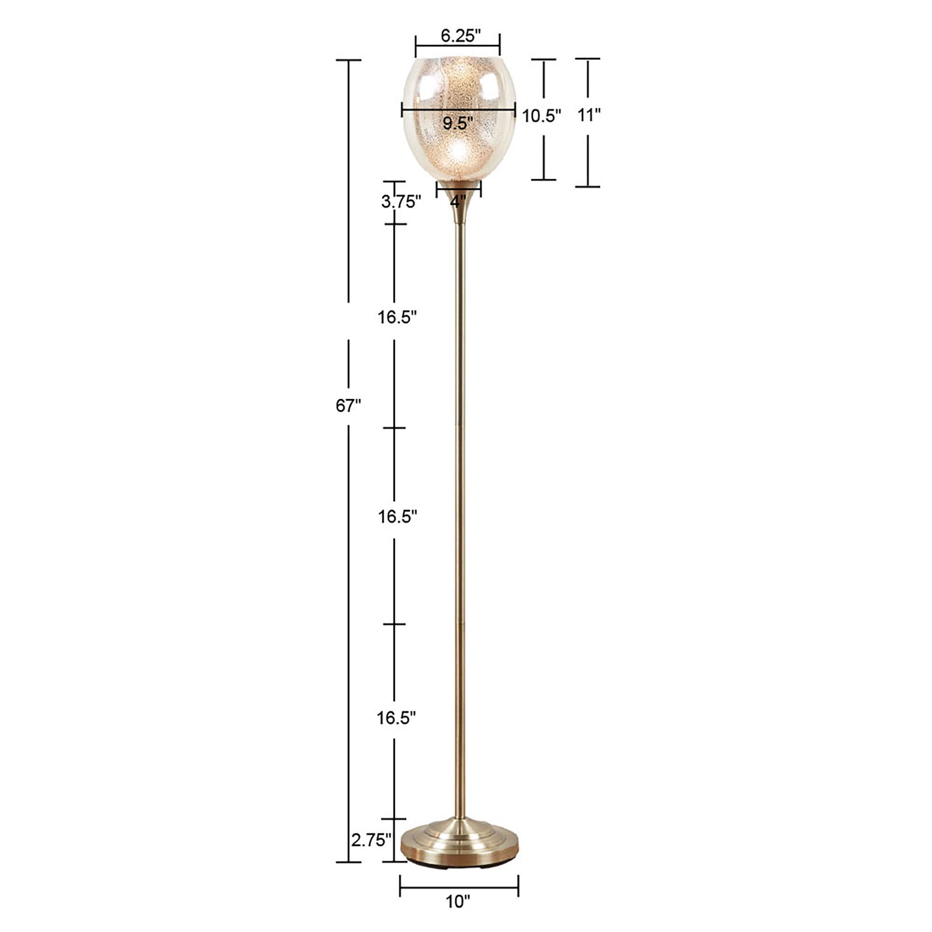 Uplight Floor Lamp with Mercury Glass Shade