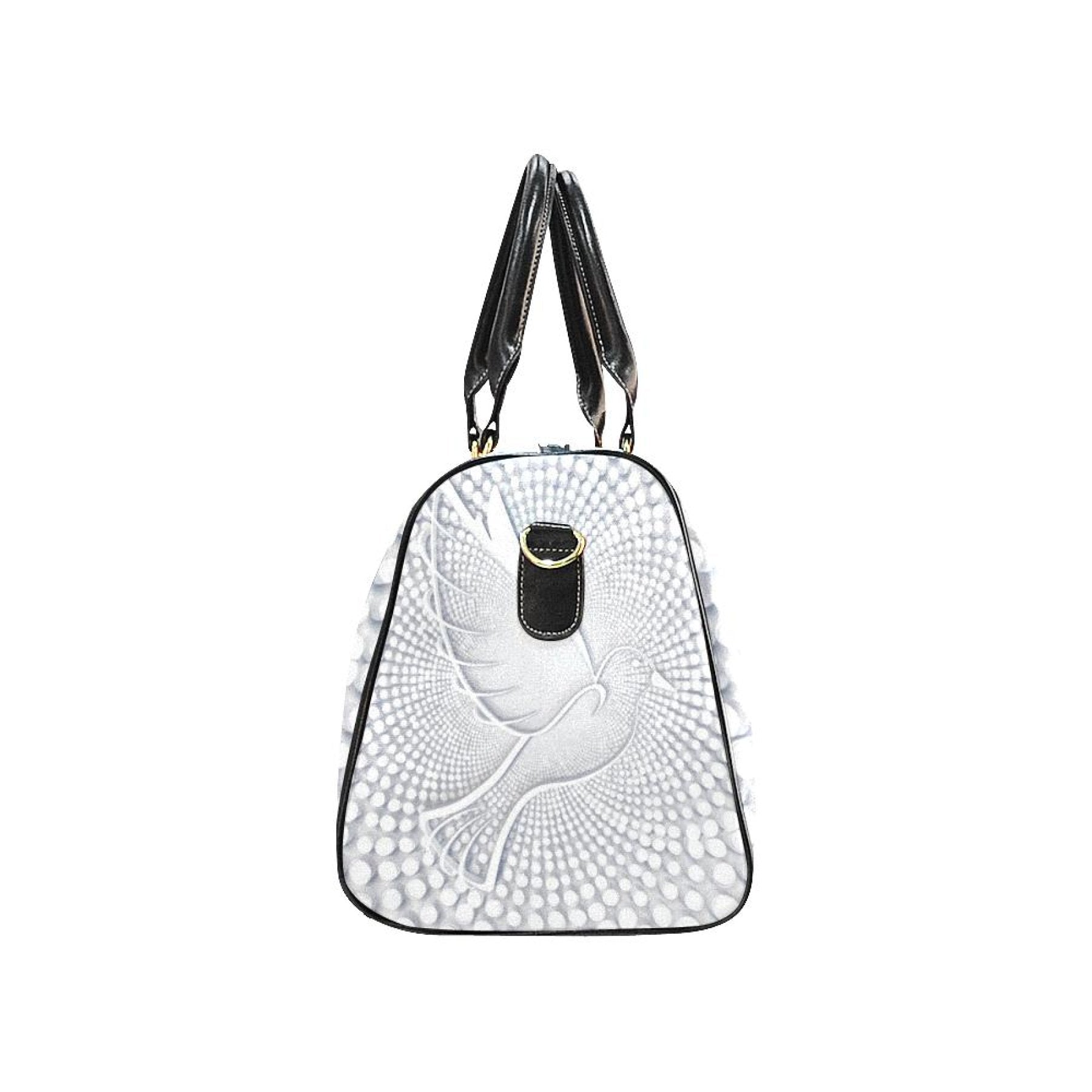 Travel Bag, Leather Carry On Large Luggage Bag, White Dove