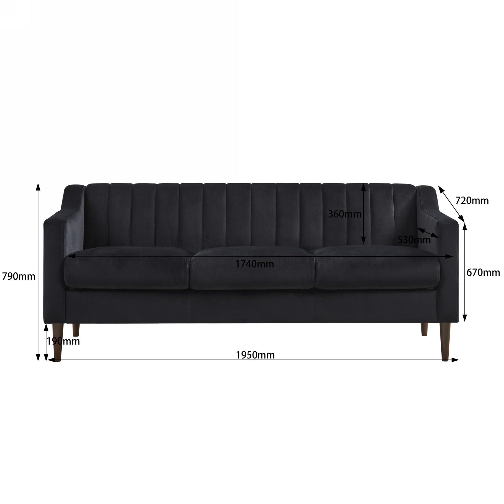 Modern Chesterfield sofa couch, Comfortable Upholstered sofa with Velvet Fabric and Wooden Frame and Wood Legs for Living Room/Bed Room/Office  -