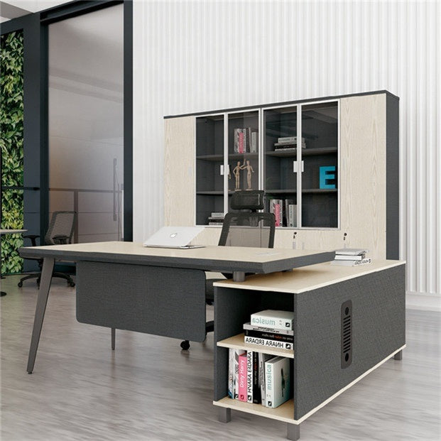 Modern Executive Desk Modular Office Furniture L Shape Office Desk with Side Table