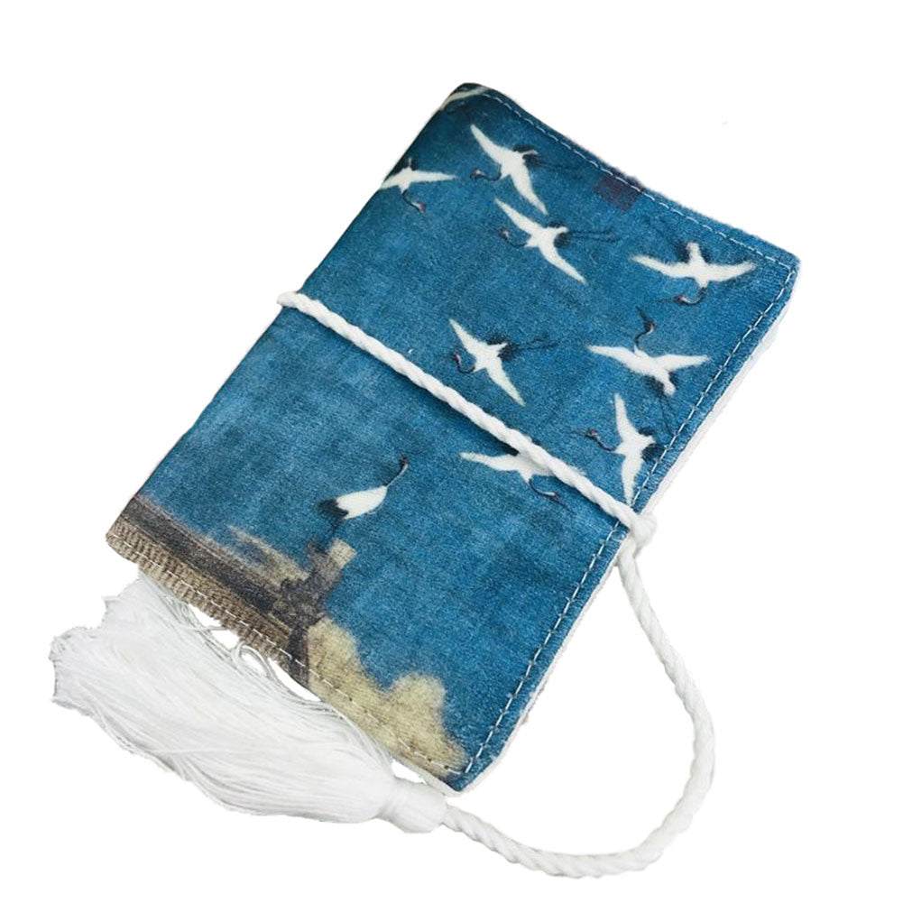 Creative Business Card Holder Flying Cranes Rope Closure Credit Card Name Card Pocket Organizer