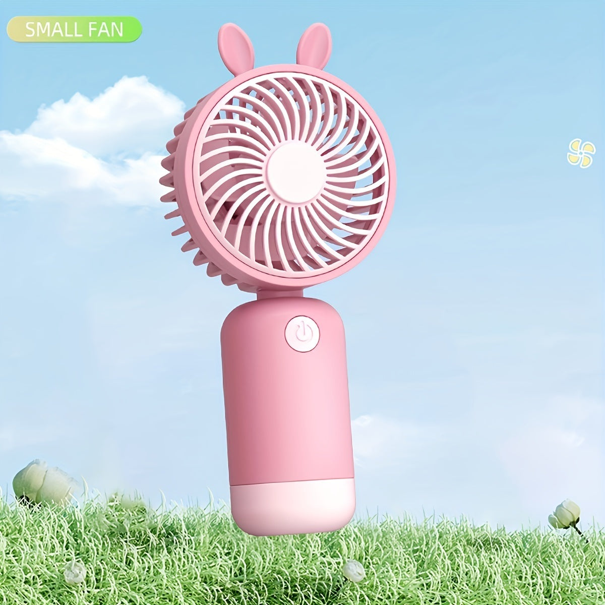 1pc; Cartoon Handheld Small Fan; Usb Portable Mini Rechargeable Silent Large Wind Fan