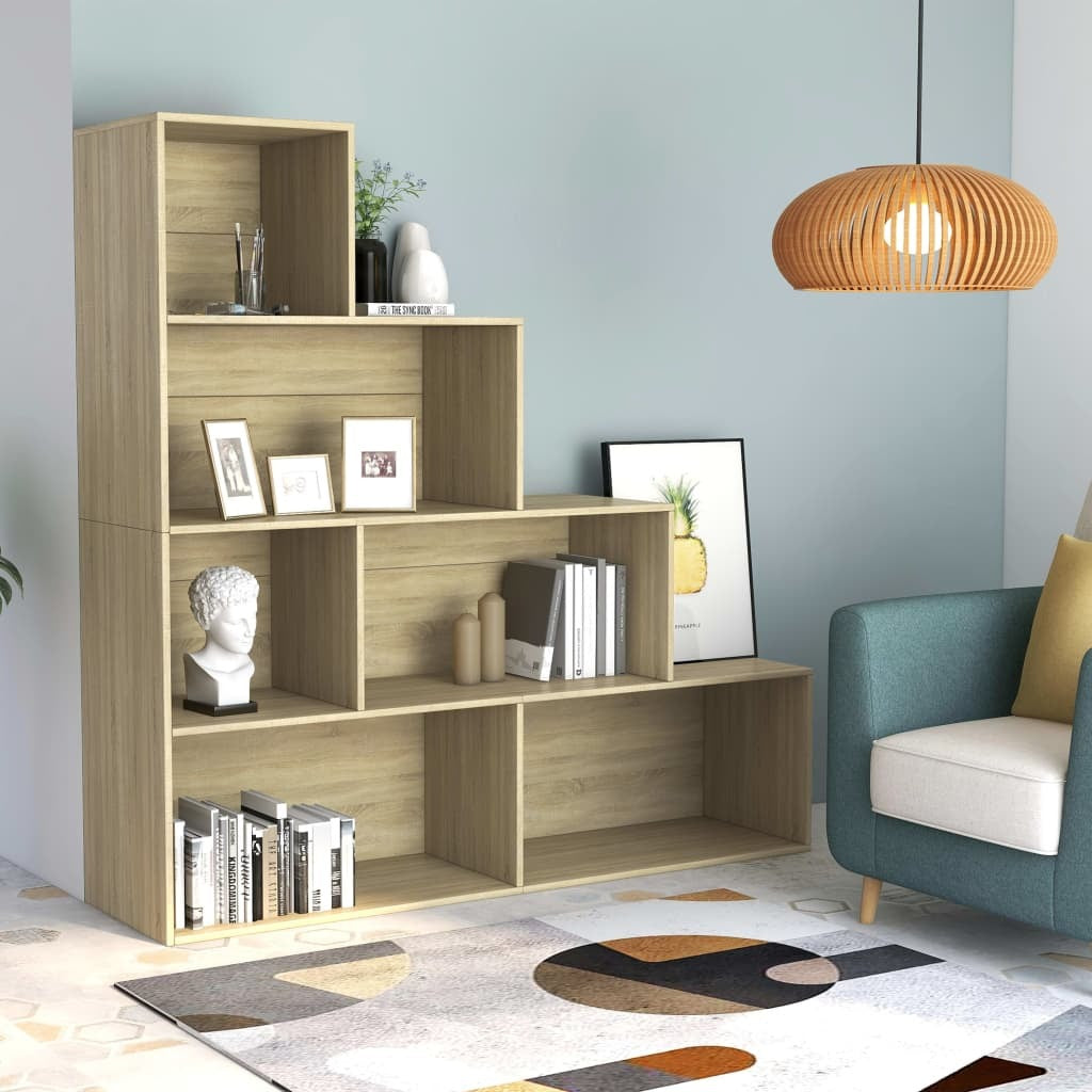 Book Cabinet/Room Divider Sonoma Oak 61"x9.4"x63" Engineered Wood