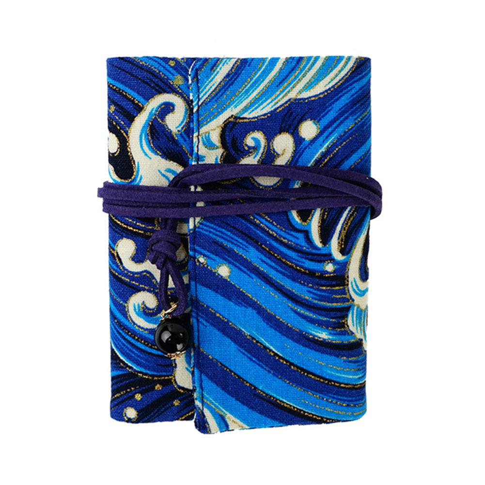 Vintage Style Blue Waves Fold Business Card Holder Credit Card Organizer for Women