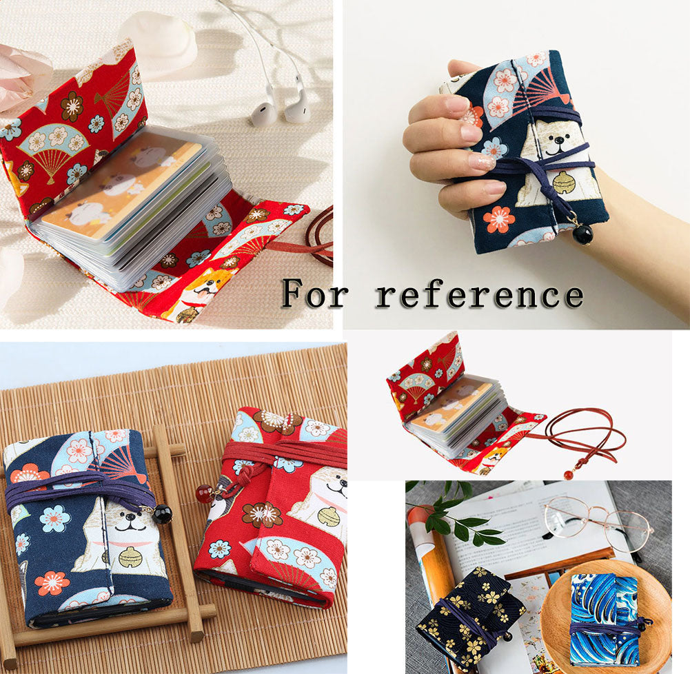 Cute Cartoon Shiba Inu Credit Card Holder Rope Closure Fold Card Pack for Women