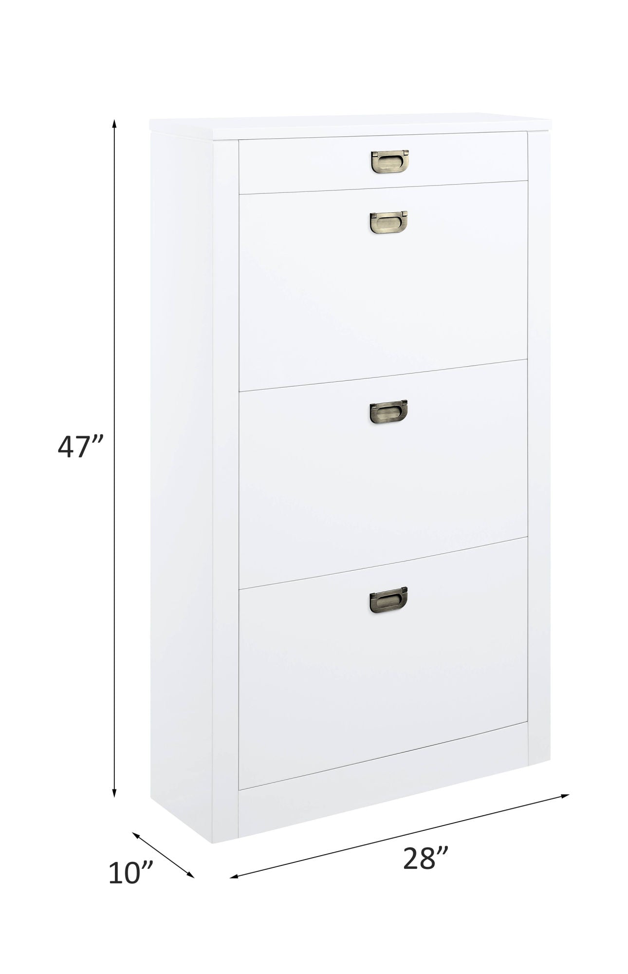 ACME Pagan Shoe Cabinet in White High Gloss Finish AC00744