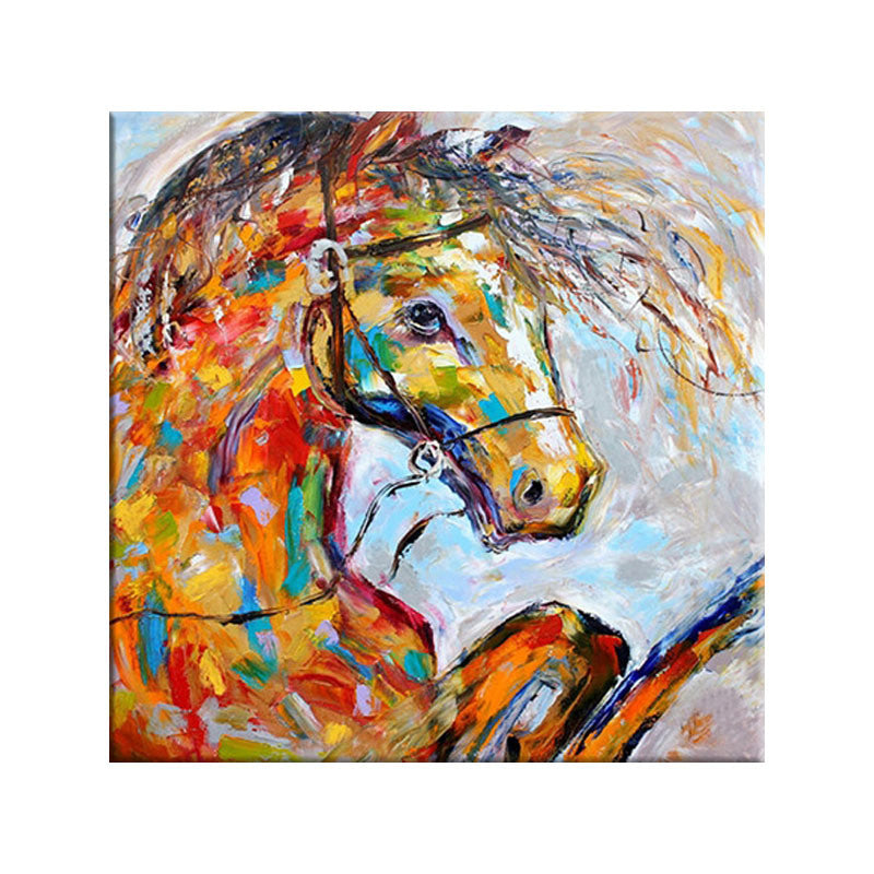 Hand Painted Cool Horse Canvas Oil Paintings Wall Art for Living Room Home Wall Decor Animals Pictures for  Room Art Decor