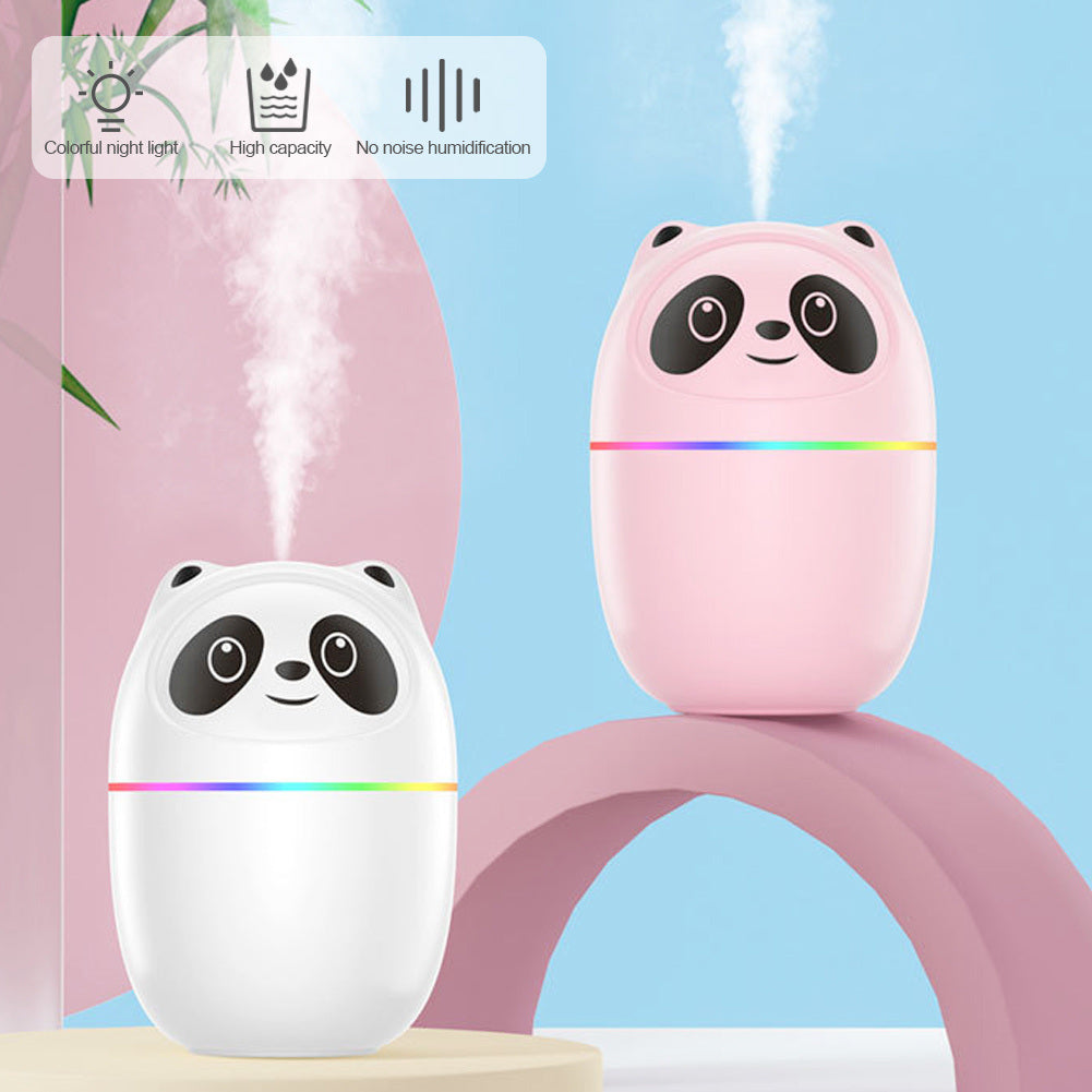 Desktop USB Mini Panda Air Humidifier & 3 Cotton Swabs