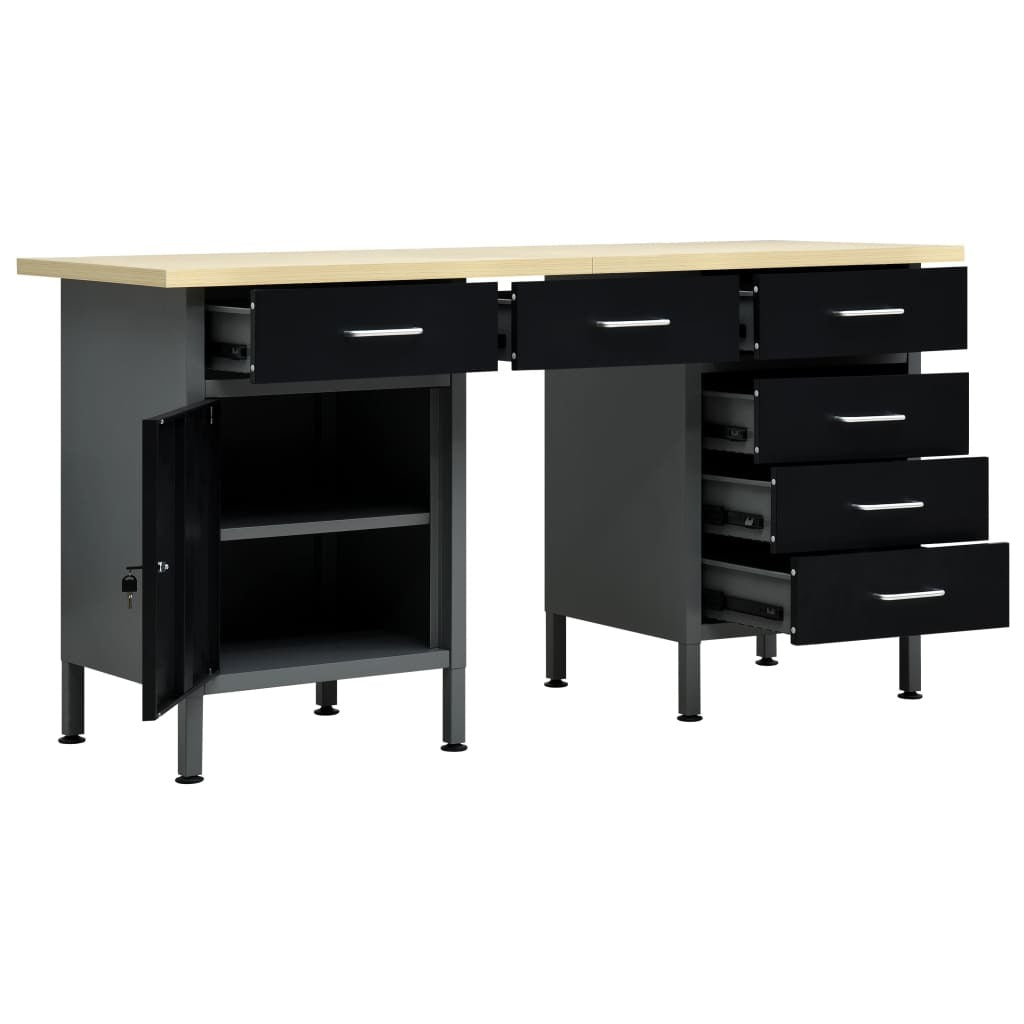 Workbench Black 63"x23.6"x33.5" Steel