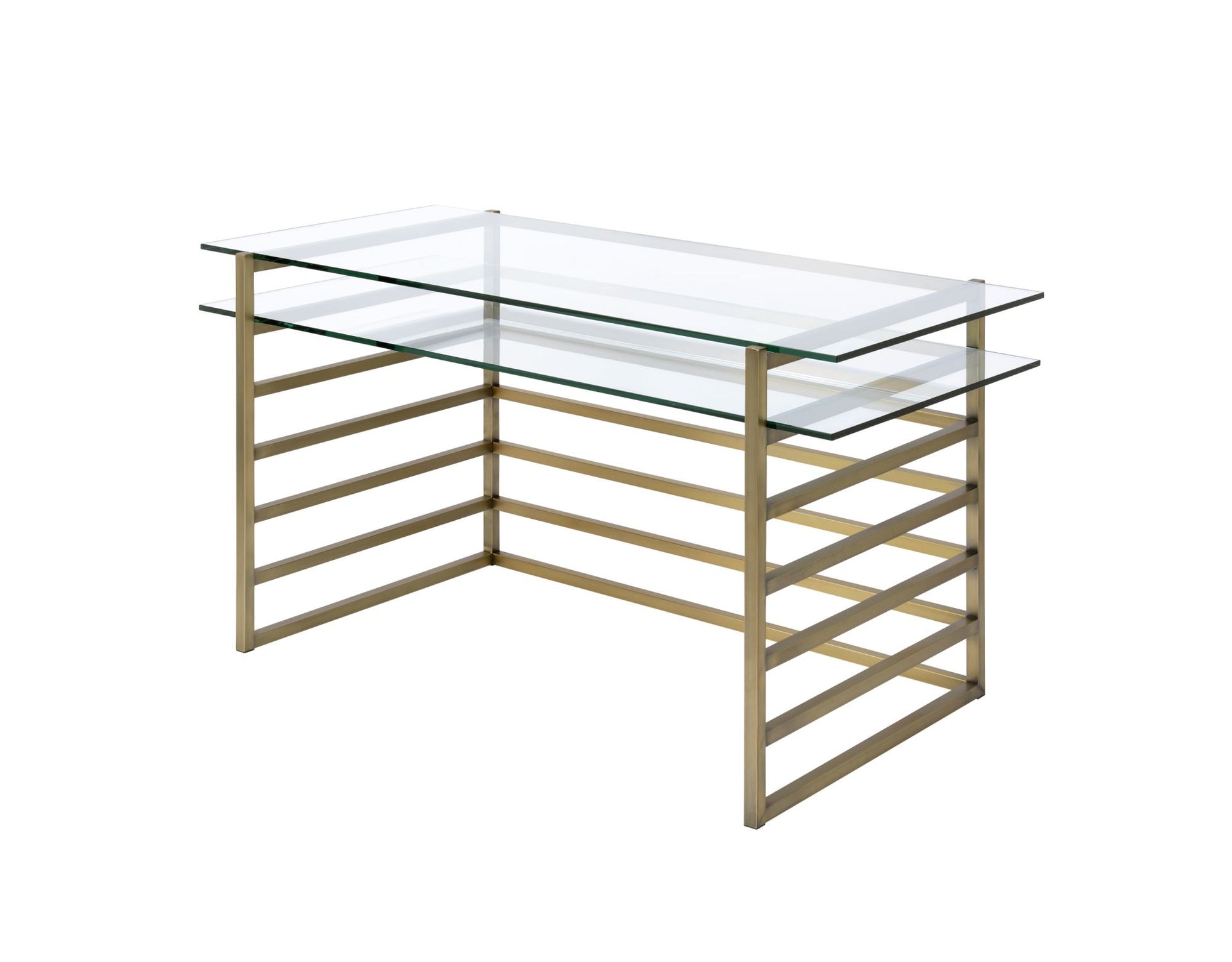 Shona Desk in Antique Gold & Clear Glass YJ