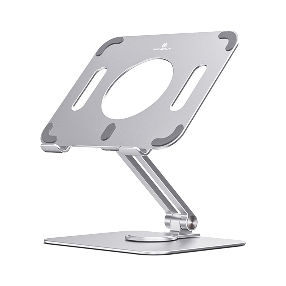 Adjustable Aluminum Alloy Tablet/Laptop Cooling Bracket Stand; Desk Riser; 360 Rotation Multi-Angle/Height For Computer Accessories