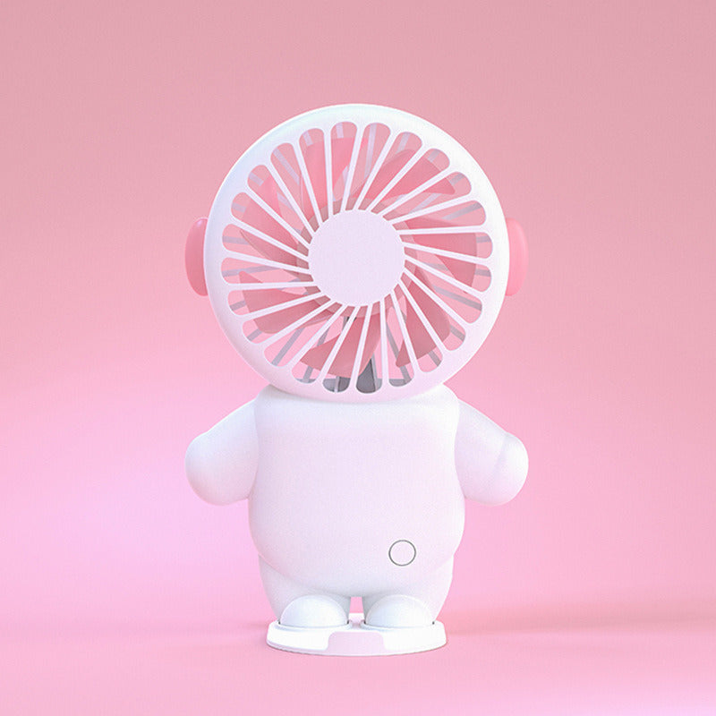 Cartoon Astronaut Mini Fan, Rechargeable USB Fan, Portable Personal Fan For Travel, Handheld Mini Pockets Fan